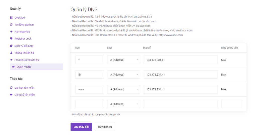 trỏ miền về VPS